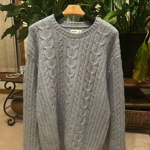 Men's Cable Knit Sweater - Light Gray